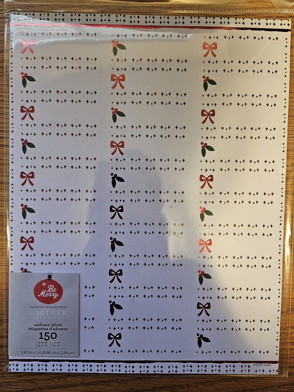 Gartner Studios Red Bow & Green Holly Address Labels